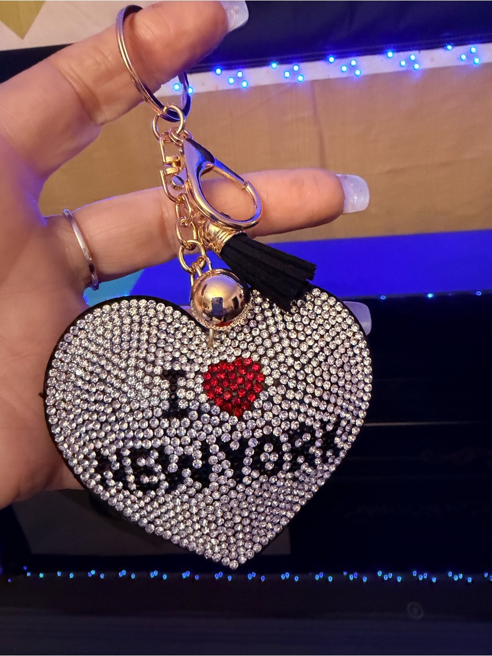 I Love New York Rhinestone Keychain/Bag Charm NWT